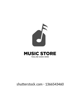 Music Store logo template vector illustration - Vector