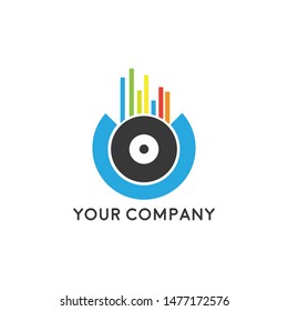 Music store logo.disk Vector illustration