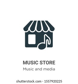 Music store vector icon on white background. Flat vector music store icon symbol sign from modern music collection for mobile concept and web apps design.