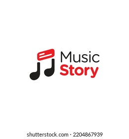 Music story logo design template