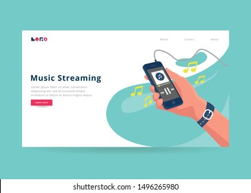 Music Streaming Illustration For Landing Page