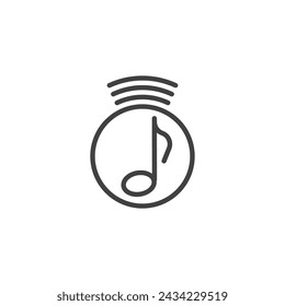 Musik Streaming Line Icon. lineares Style-Zeichen für mobiles Konzept und Webdesign. Online-Musikdienst-Gliederungsvektorsymbol. Symbol, Logo-Darstellung. Vektorgrafik