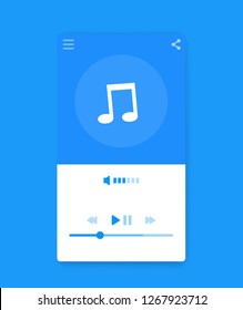 Music Streaming Player Interface, Mobile Ui, Vector