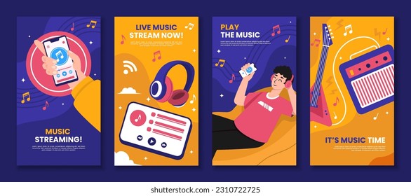 Music streaming social media story template