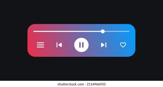 Music Streaming Widget Interface Design. User Interface Concept for Music Player