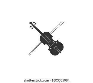 Music, string, violin icon. Vector illustration, flat design.