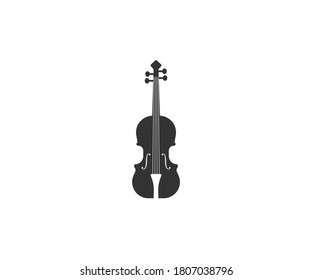 Music, string, violin icon. Vector illustration, flat design.