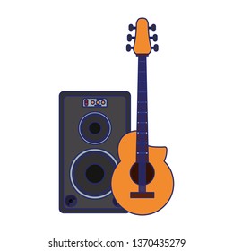 Music and studio equipment blue lines