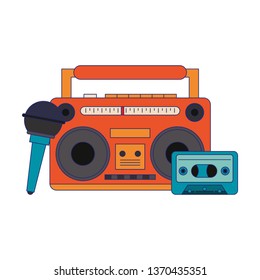 Music and studio equipment blue lines