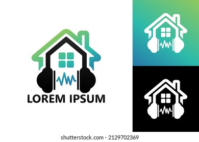 Music studio house logo template design