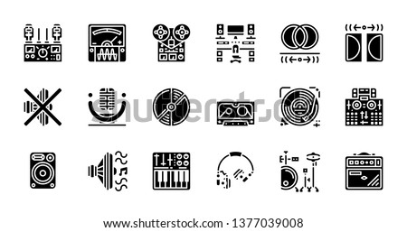 Music studio icon set