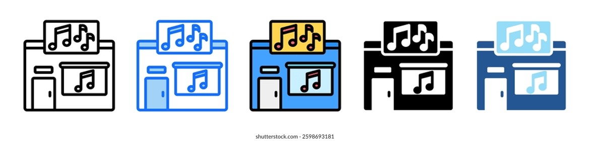 Music Studio Icon Set Multiple Style Collection