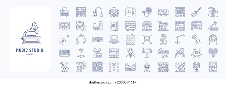 Music Studio, including icons like Amplifier Box, Amplifier, Audio Files, Bass  and more