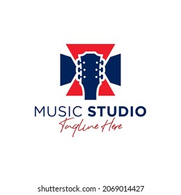 music studio inspiration illustration logo design