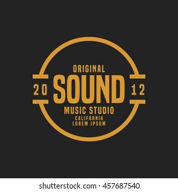 Music studio logo and badge vector illustration