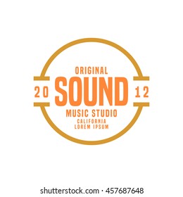 Music studio logo and badge vector illustration