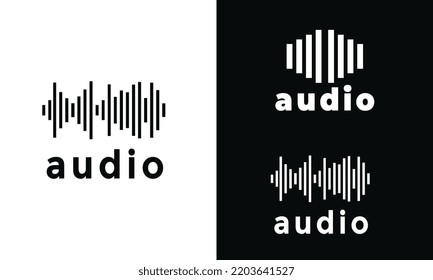 Logo des Musikstudios Design Vektorgrafik Vintage Iliustration Audio-Marke 