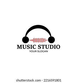 Music studio logo design vector
