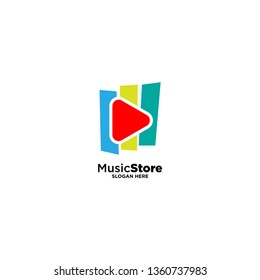 Music Studio logo, Music symbol simple logo template vector illustration icon element - Vector