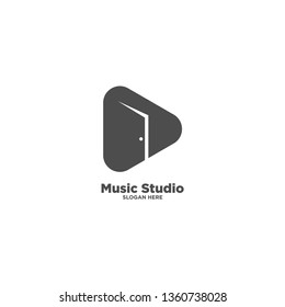 Music Studio logo, Music symbol simple logo template vector illustration icon element - Vector illustration
