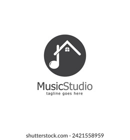 music studio logo template design vector