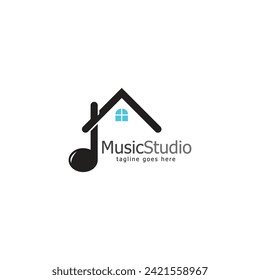 music studio logo template design vector