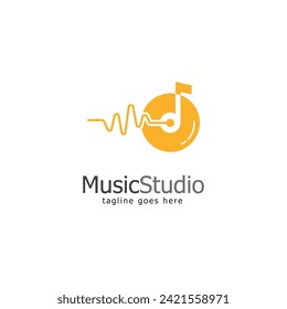 vector de diseño de logotipo de estudio de música