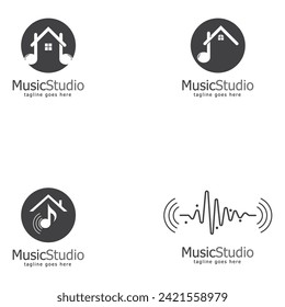 vector de diseño de logotipo de estudio de música
