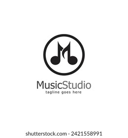 vector de diseño de logotipo de estudio de música