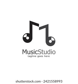 music studio logo template design vector