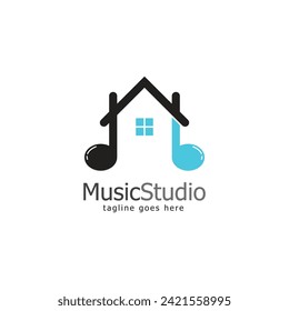 music studio logo template design vector