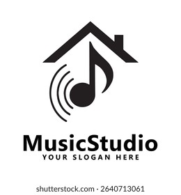 Music studio logo template design vector
