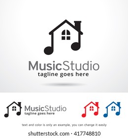 Music Studio Logo Template Design Vector