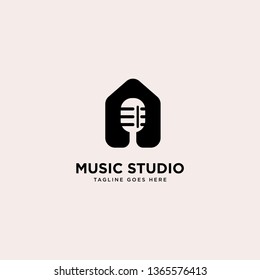 Music Studio Logo Template Vector Illustration - Vector