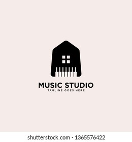 Music Studio logo template vector illustration - Vector