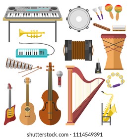 Music studio musical instruments producer record volume tools vector illustration.