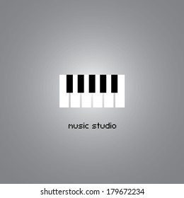 Music studio on gray background 