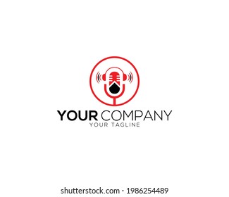Music Studio Recording, Sound wave logo design vector template.