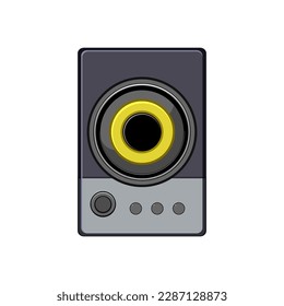 music studio sound monitor cartoon. recording professional, equipment computer music studio sound monitor sign. isolated symbol vector illustration