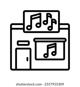 music studio Vector Lineal Icon on white background.