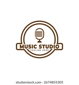 Music Studio vector logo with white background