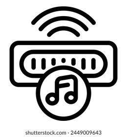 Music subscription icon outline vector. Newsletter form mail. Model plan