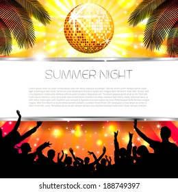 Music Summer Background with Instruments - Vector with place for your text