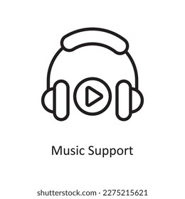 Music Support Vector Outline Symbol Design Illustration. Musiksymbol auf weißem Hintergrund EPS10-Datei
