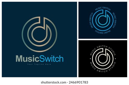 music switch button logo design template for brand or company and other