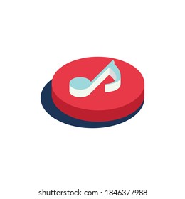 Music Symbol 3d isometric icon vector illustration
