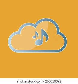 Music symbol design cloud broadcast on intenet