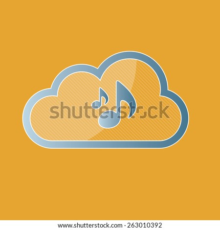 Music symbol design cloud broadcast on intenet
