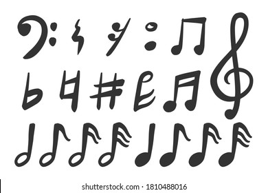 Music symbol Hand drawn doodle Icon