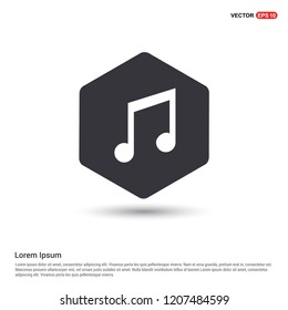 Music Symbol icon Hexa White Background icon template - Free vector icon